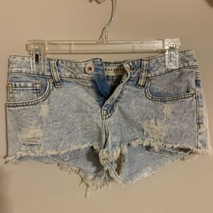 Low rise jean shorts